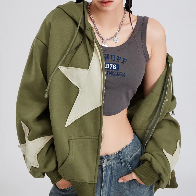 Zara - Kapuzenjacke mit Sternapplikationen