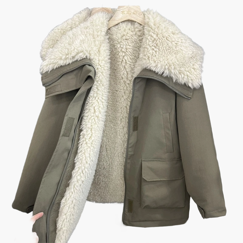 Damen Winterparka mit Teddykragen – Lässiger Outdoor Mantel für kalte Tage
