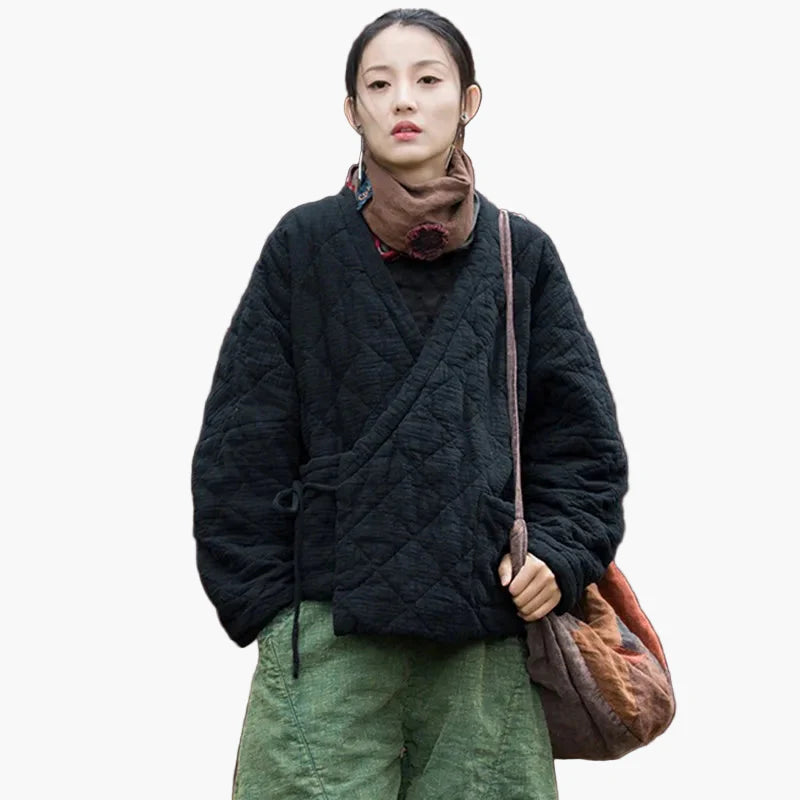 Damen Steppjacke im Vintage-Stil – Komfortabler Freizeitlook, asiatisch inspiriert