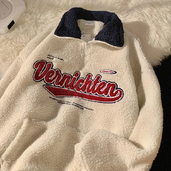 Annabelle - Fleece-Pullover mit Schriftzug
