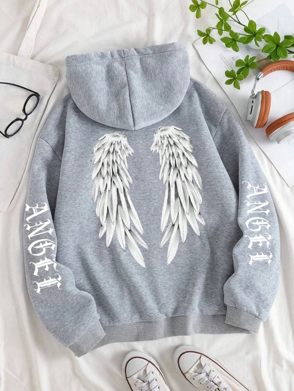 Isabelle - Fleece-Kapuzenjacke mit Engelsflügeln