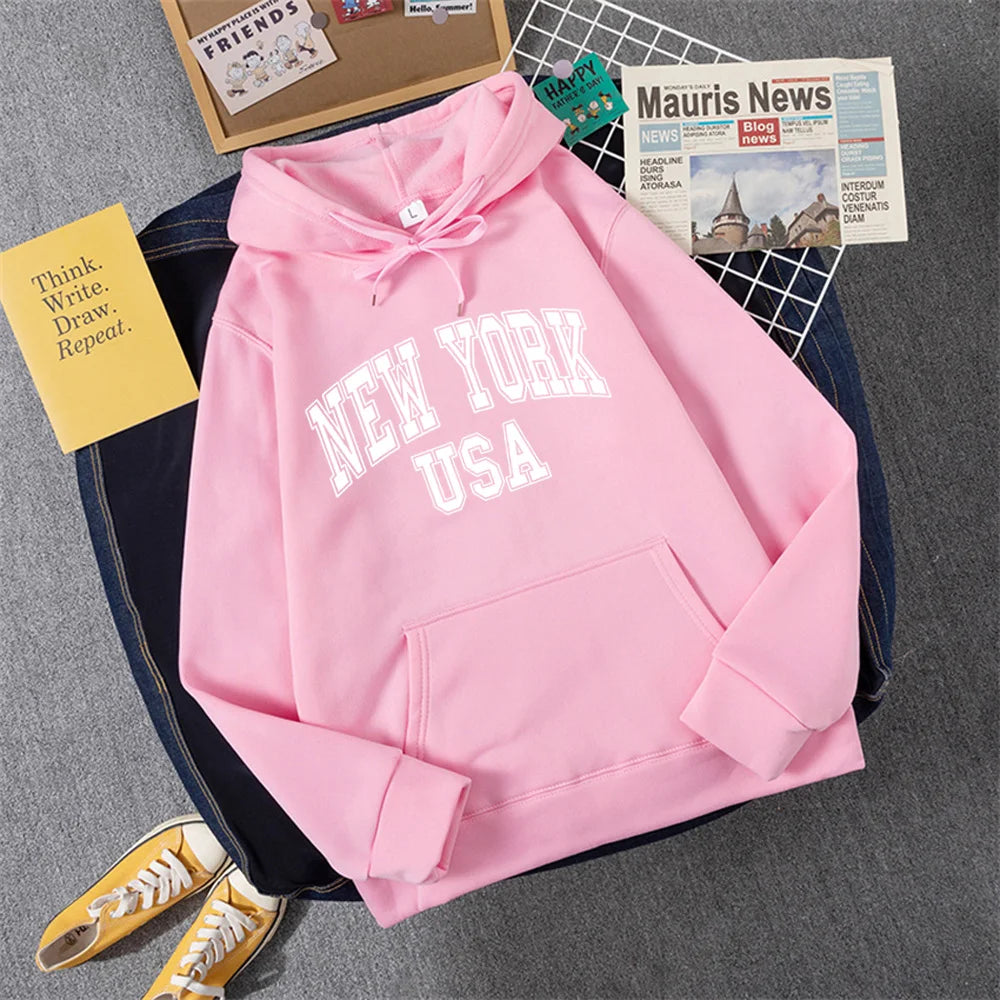 Emily - Kapuzenpullover mit New York Schriftzug