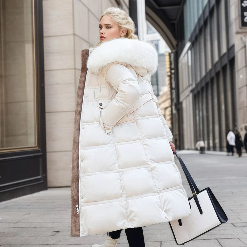 Anne - Winterjacke mit Fellkragen und Gürtel