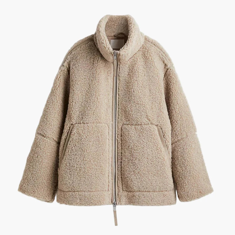 Damen Teddyfell Oversize Winterjacke – Modischer Kuschel-Look für Alltag und Freizeit