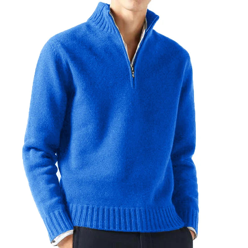 David – Herren Langarmpullover in Unifarben für den Alltag