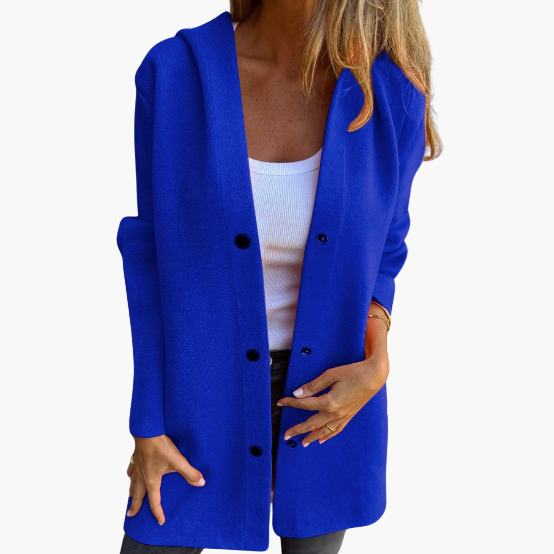 Damen Casual Single-Breasted Kapuzenjacke – Lässige Übergangsjacke mit Kapuze und Knopfverschluss, ideal für Alltag und Freizeit