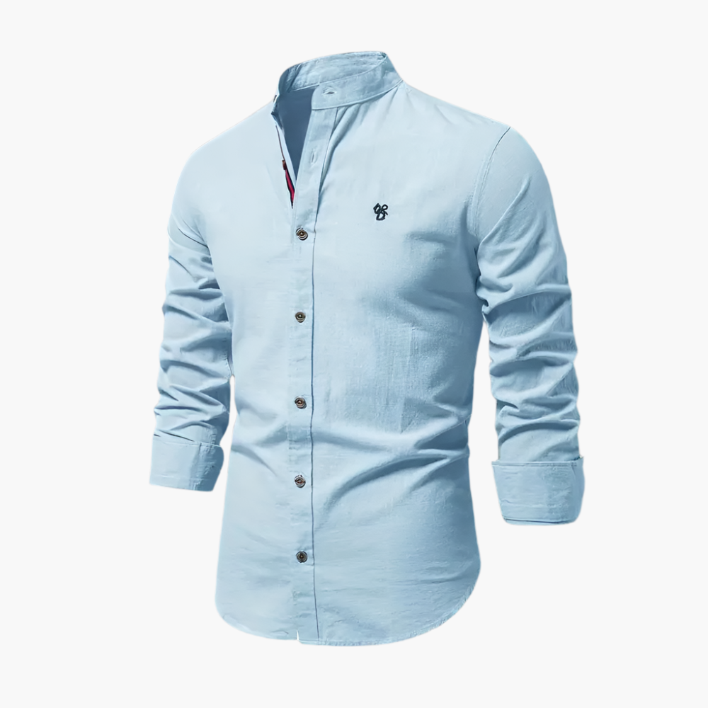 Herren Modernes Langarm Freizeithemd – Stilvolles Polodesign für Alltag & Büro