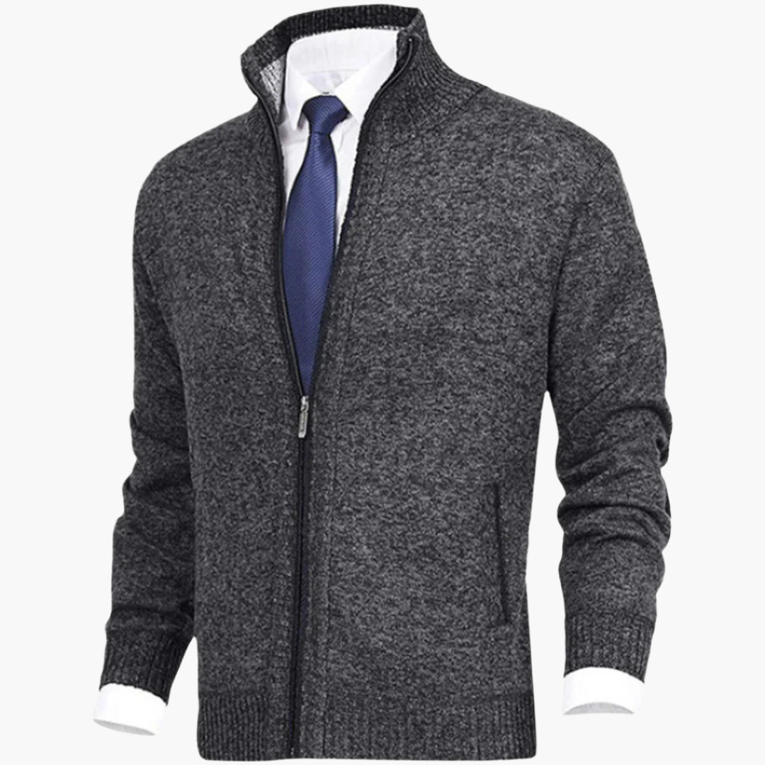 Herren Strickjacke mit Reißverschluss – Elegantes Business Casual Outfit für Alltag und Büro