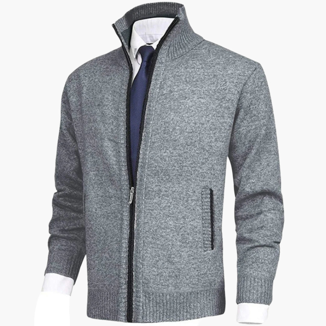 Herren Strickjacke mit Reißverschluss – Elegantes Business Casual Outfit für Alltag und Büro