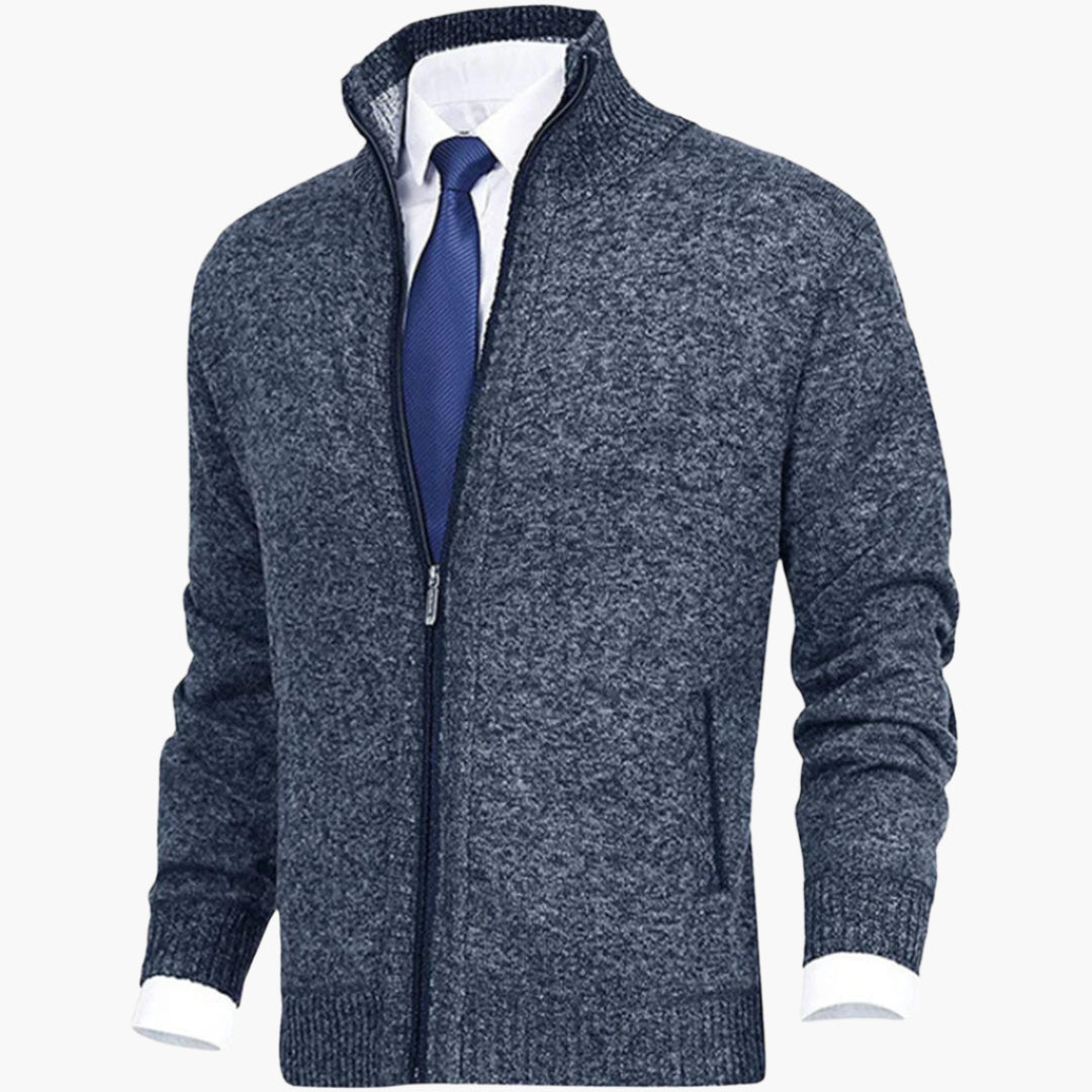 Herren Strickjacke mit Reißverschluss – Elegantes Business Casual Outfit für Alltag und Büro