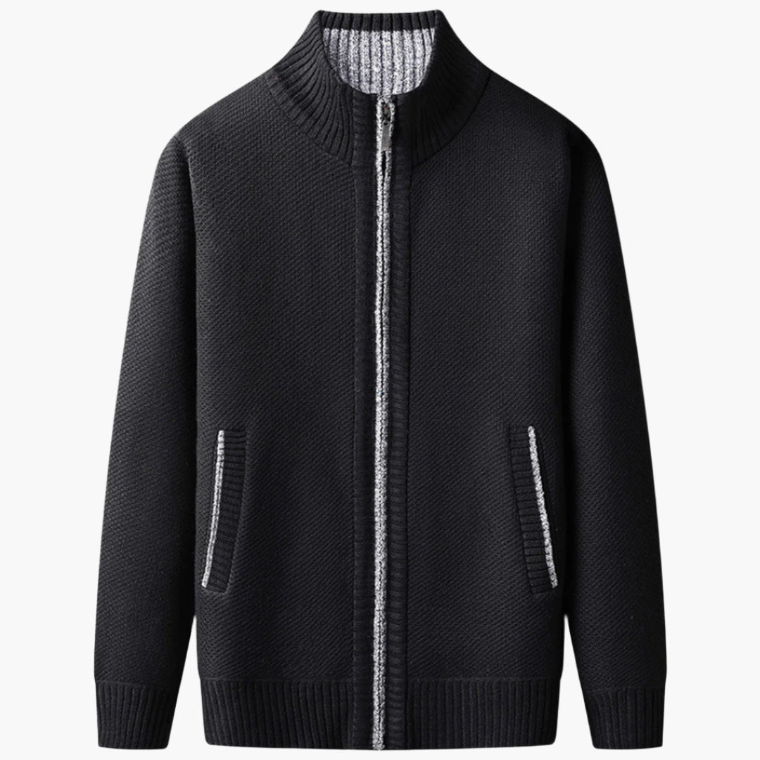 Herren Strickjacke mit Reißverschluss – Elegantes Business Casual Outfit für Alltag und Büro