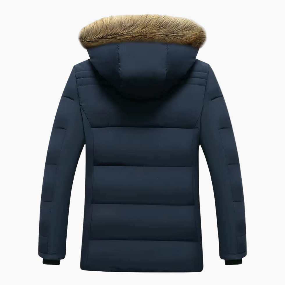 Herren Winterparka mit Kapuze und Kunstfell – Gefütterte Allwetterjacke für Outdoor und Alltag