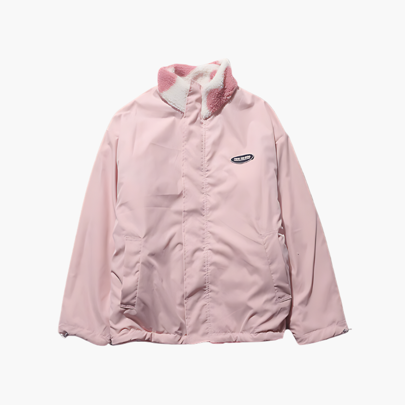 Damen Wendbare Fleecejacke mit Herzen – Stilvolle Outdoor Freizeitjacke, Reißverschluss, Kuschelig & Vielseitig