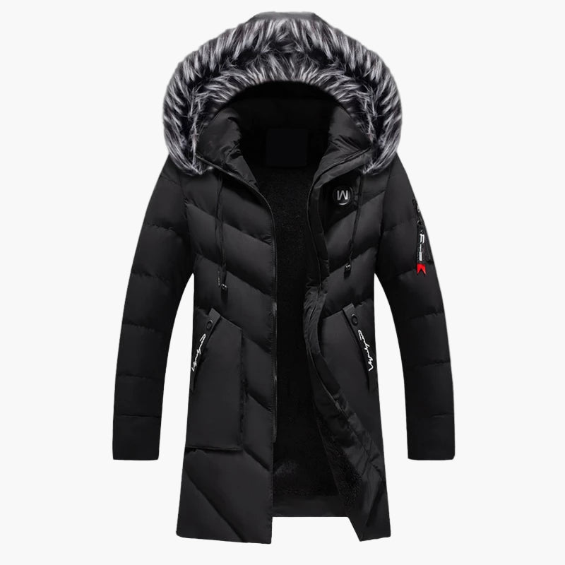 Herren Winter Parka mit Kapuze und Fellbesatz – Warme Outdoorjacke für kalte Tage