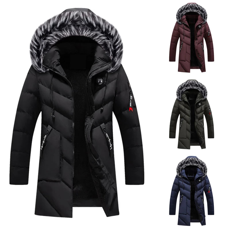 Herren Winter Parka mit Kapuze und Fellbesatz – Warme Outdoorjacke für kalte Tage