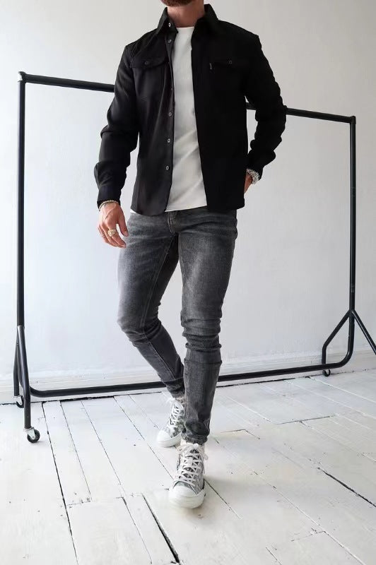 Anthony – Jugendlicher Herrenhemd in gebürstetem Design