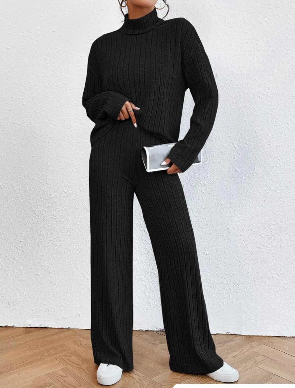 Amy – Zweiteiliges Set mit Rollkragen und Weitbein-Hose