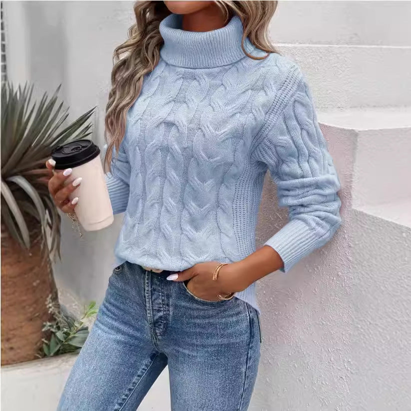 Jasmine – Kabelgestrickter Rollkragenpullover für Damen