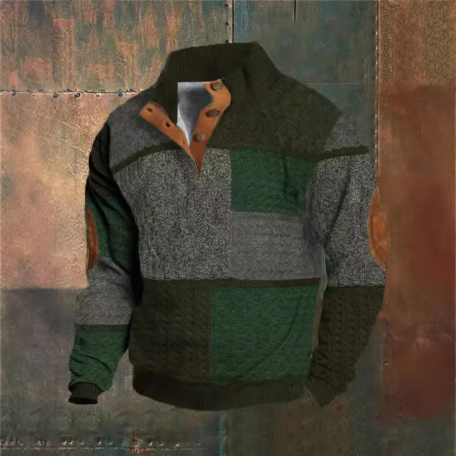 Laurence – Bedruckter Herbst- und Winterpullover mit Schnalle
