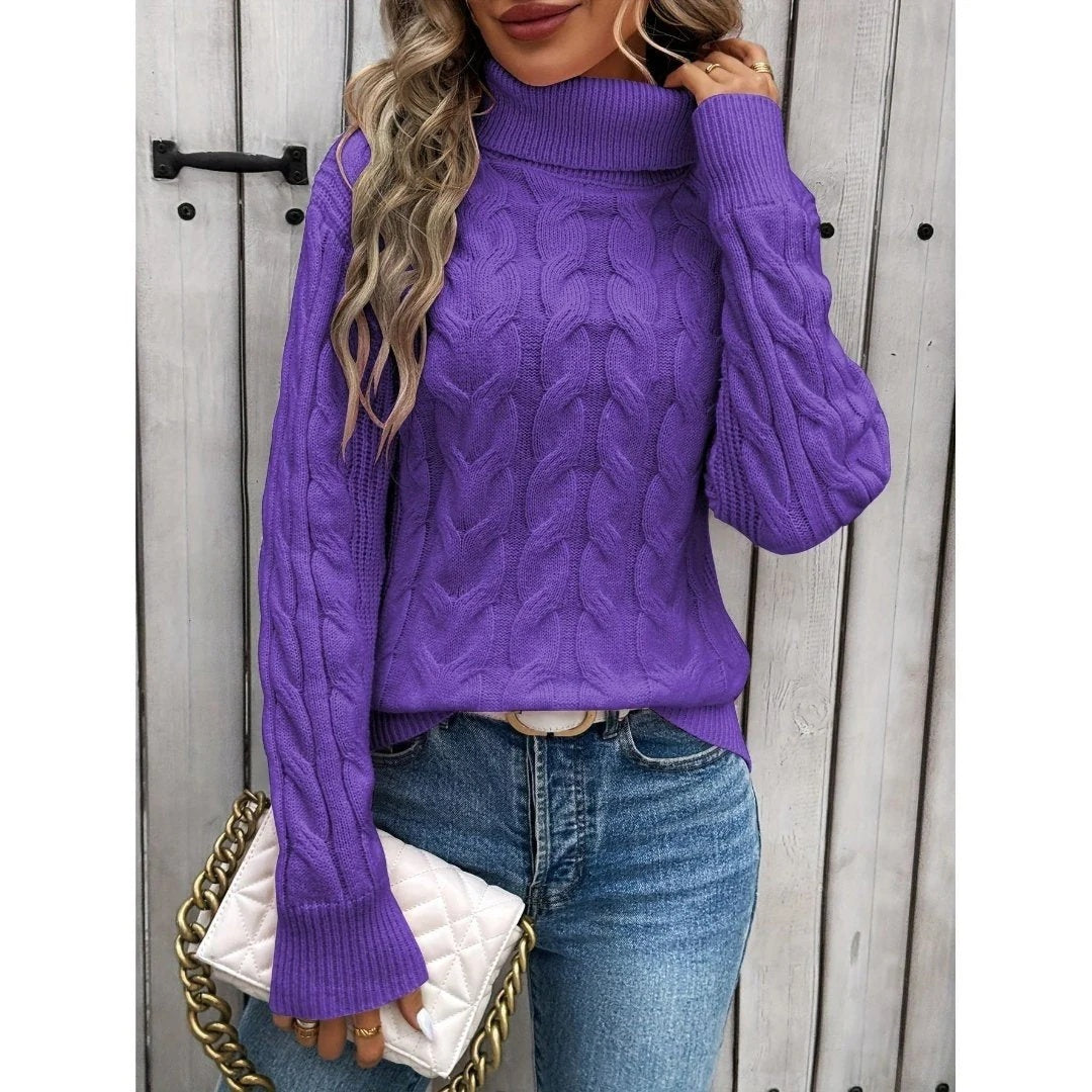 Jasmine – Kabelgestrickter Rollkragenpullover für Damen