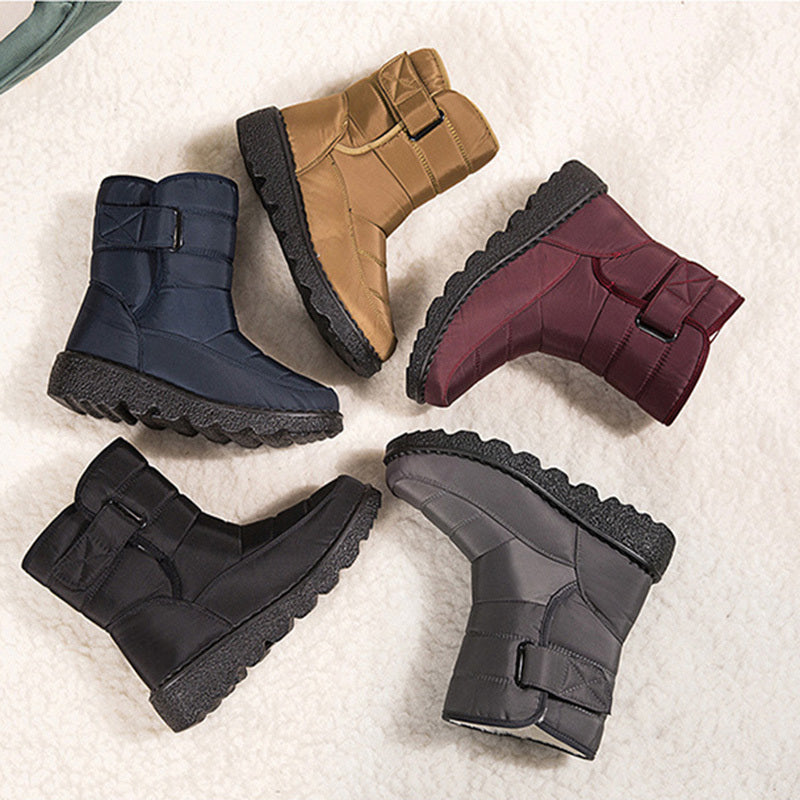 Donna – Wasserfeste Damenplattform-Winterstiefel mit Warmem Plüsch