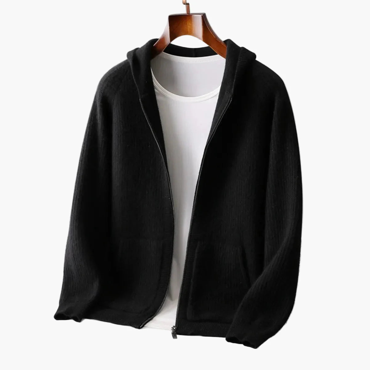 Herren Premium Hoodie – Moderner Strickpullover mit Kapuze, Stilvoll für Alltag und Freizeit