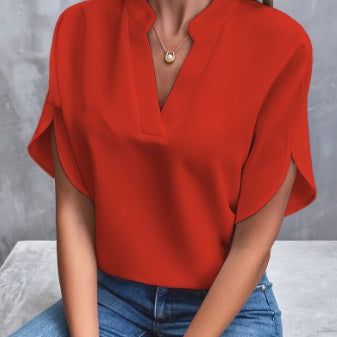 Georgina – Chiffonbluse mit V-Ausschnitt für Damen