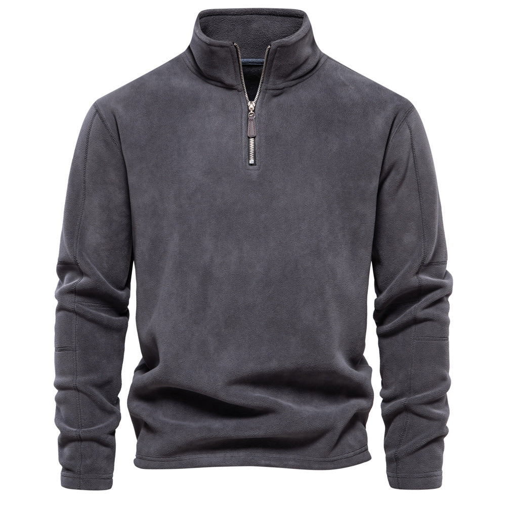 Ron – Stehkragen-Reißverschluss-Sweatshirt mit Fleece
