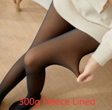 Natalie – Transparent Strumpfhose mit Fleece-Futter