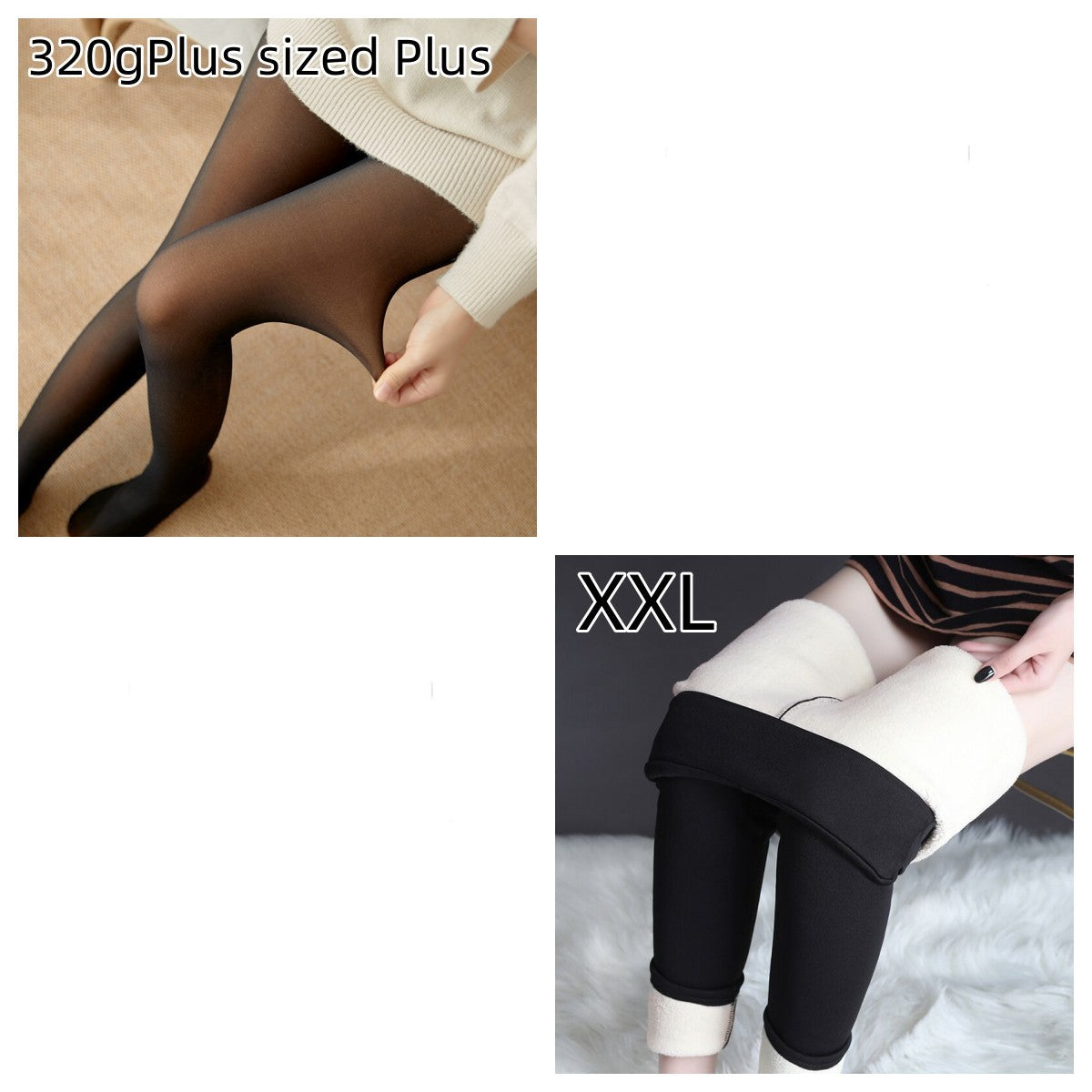 Natalie – Transparent Strumpfhose mit Fleece-Futter