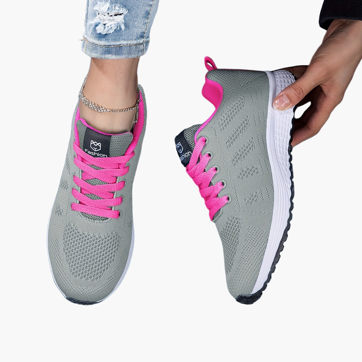 Damen Sportschuhe für Fitness und Alltag – Bequeme Sneaker mit atmungsaktivem Mesh und sportlichem Look