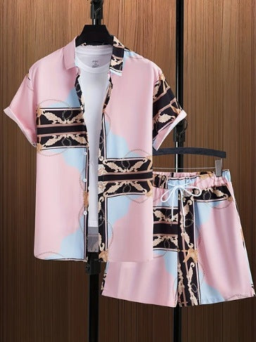 Kirk – Bedrucktes Freizeit Herren-Shirt und Shorts Set