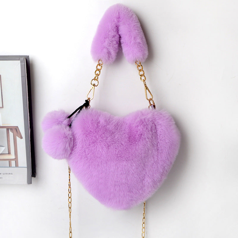 Phoebe – Herzformiger Plüsch-Handtasche für Damen