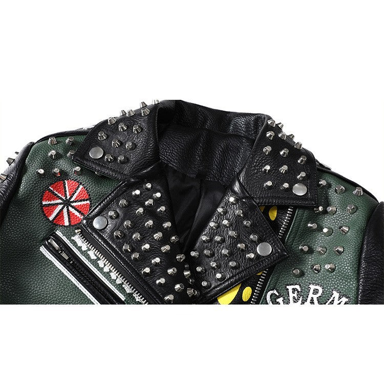 Mandy – Florale Damen-Motorradjacke mit kurzem Schnitt
