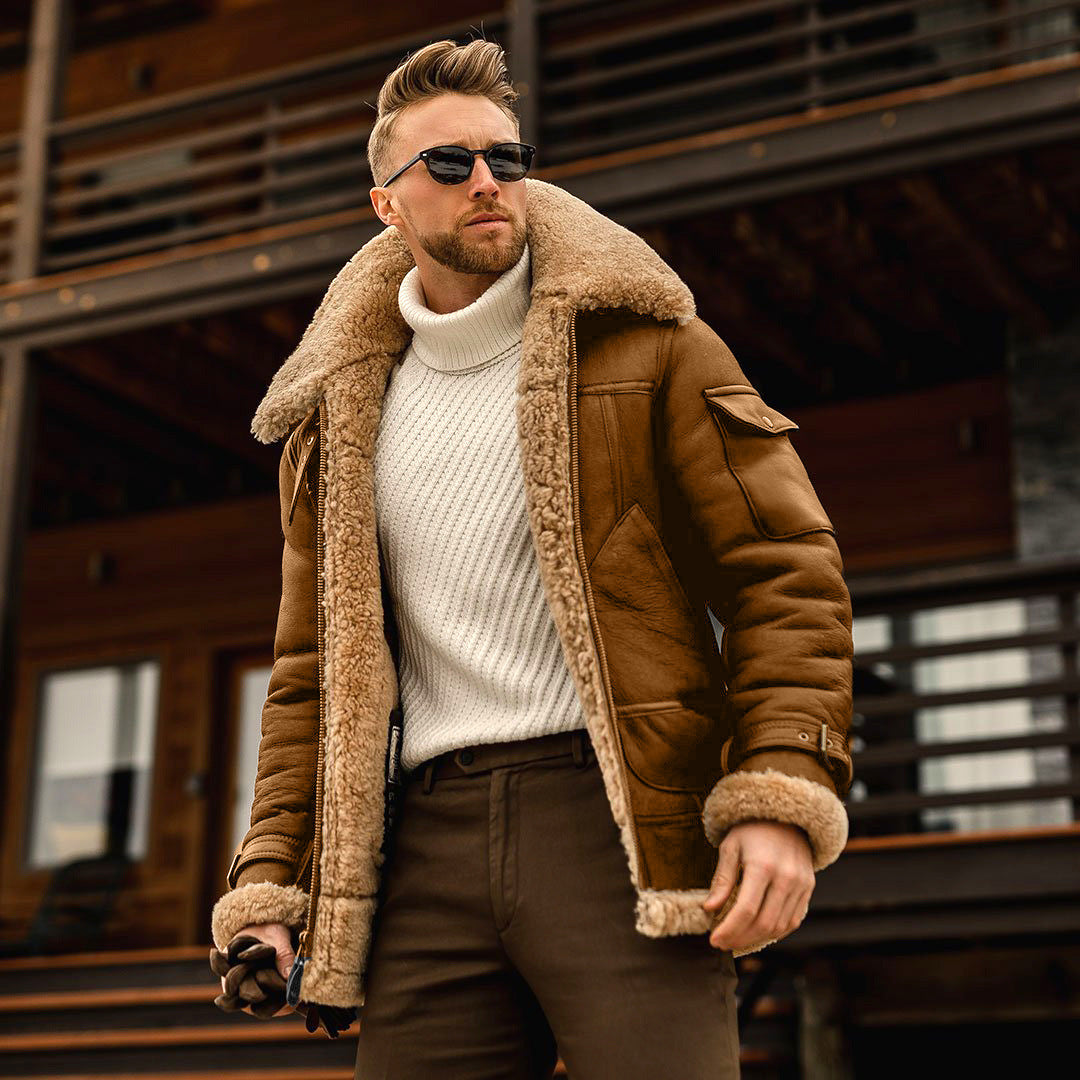 Rick – Militärische Herrenjacke mit Kunstfellkragen