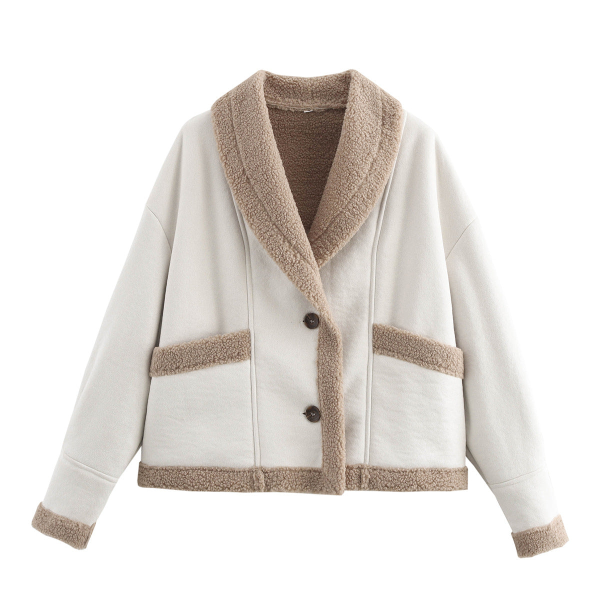 Natalie – Wollmantel mit Taschen, Wintermode aus Wildleder für Damen