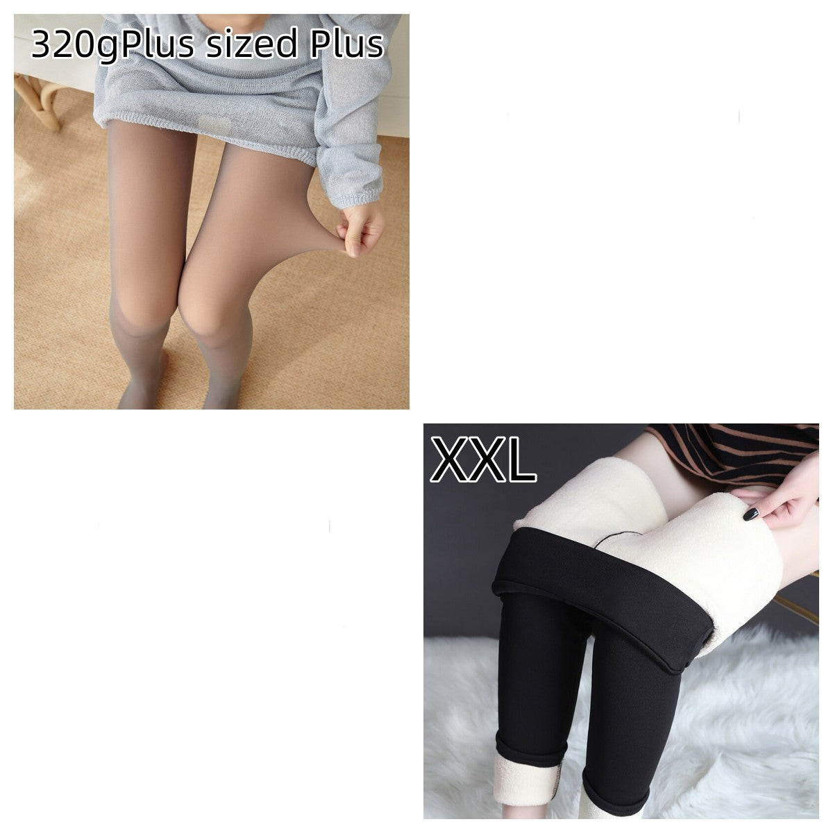 Natalie – Transparent Strumpfhose mit Fleece-Futter