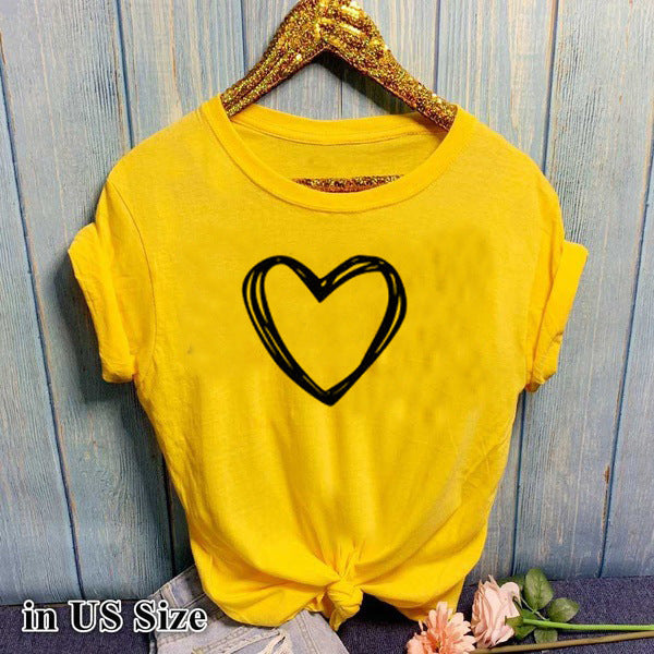 Rose – Herzmuster Damen T-Shirt mit kurzen Ärmeln