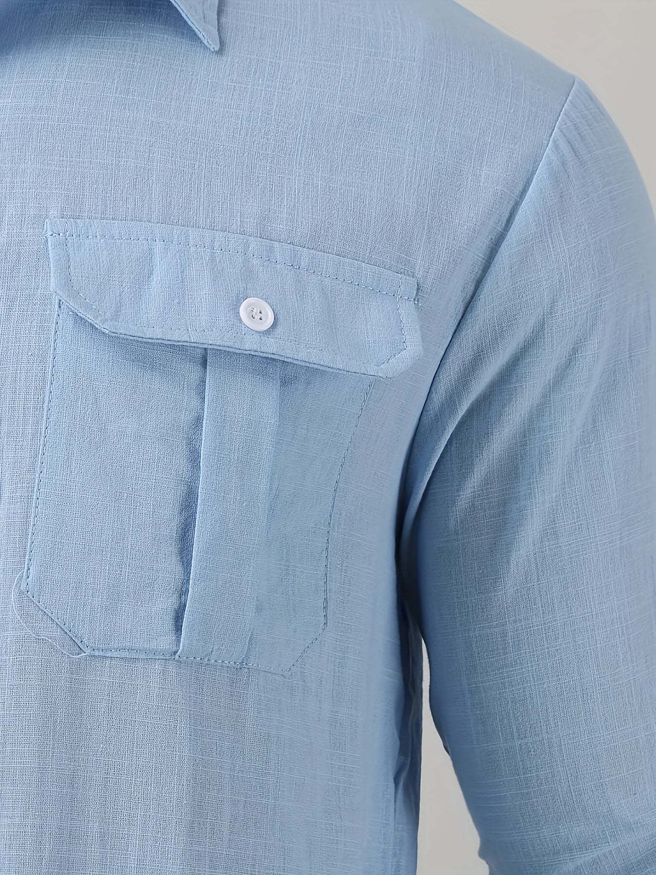Allen – Herrenhemd mit Taschen und langen Ärmeln