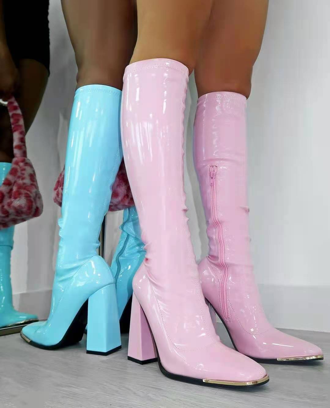 Claire – Damenstiefel mit quadratischer Spitze und klobigem Absatz