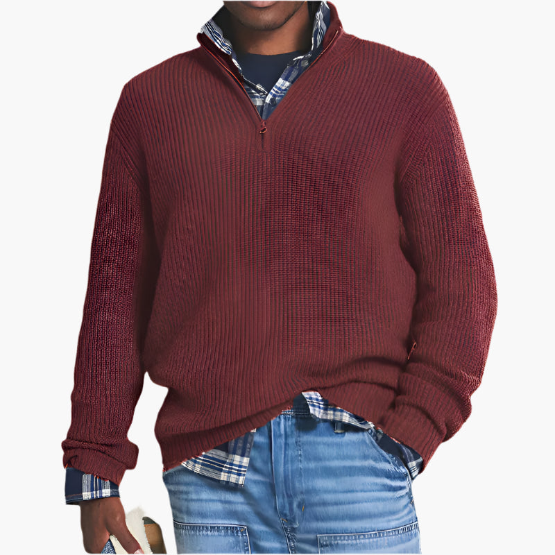 Herren Strickpullover mit Reißverschluss – Business Casual & Freizeit Stil