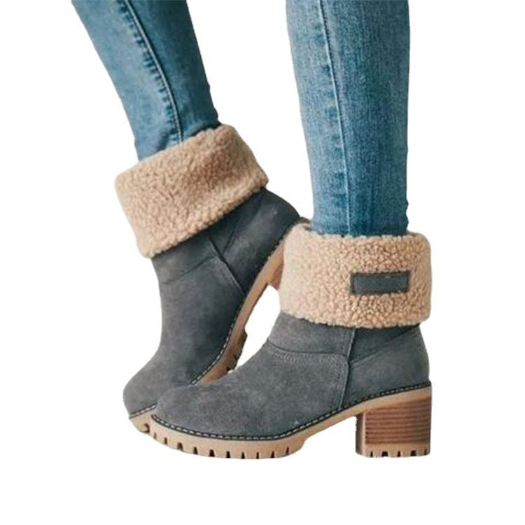 Tanya – Gefütterte Wildleder-Stiefeletten mit quadratischem Absatz