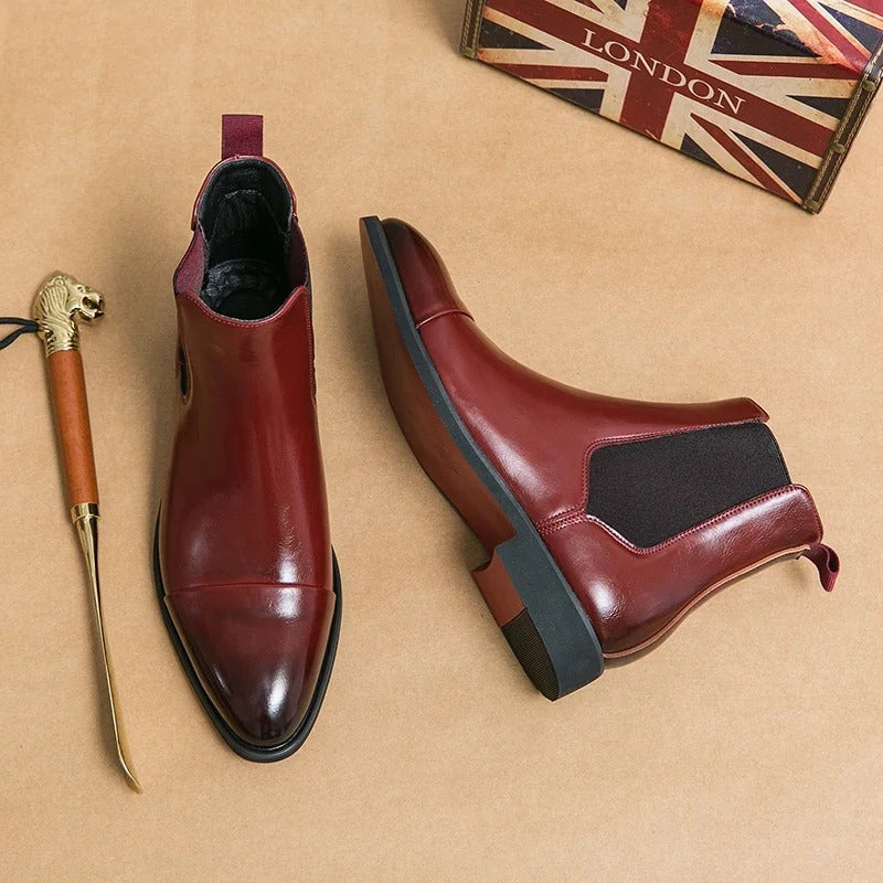 Stephan – Stiefel mit quadratischer Spitze und rotem Absatz für Herren