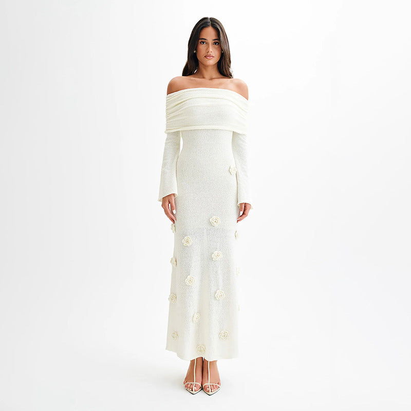 Adele – Strick-Badebluse mit Blumenmuster