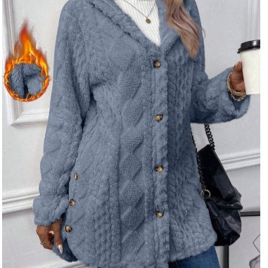 Ruby – Kapuzen-Cardigan mit Knöpfen für Damen