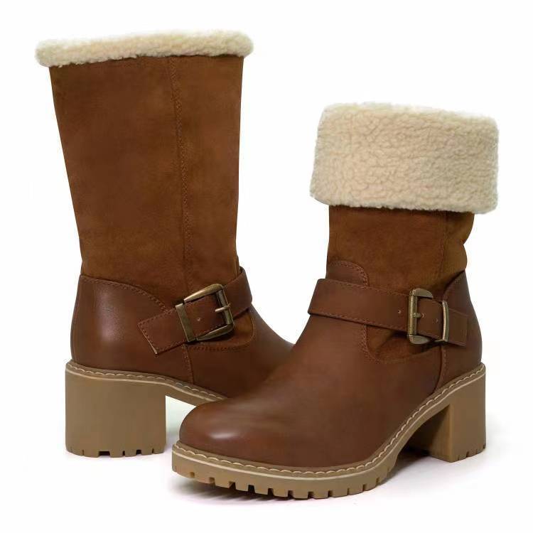 Joy – Damenstiefel mit Schnalle und Chunky-Absatz