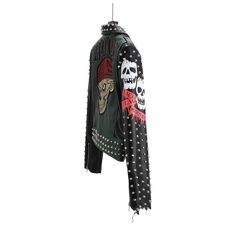 Mandy – Florale Damen-Motorradjacke mit kurzem Schnitt