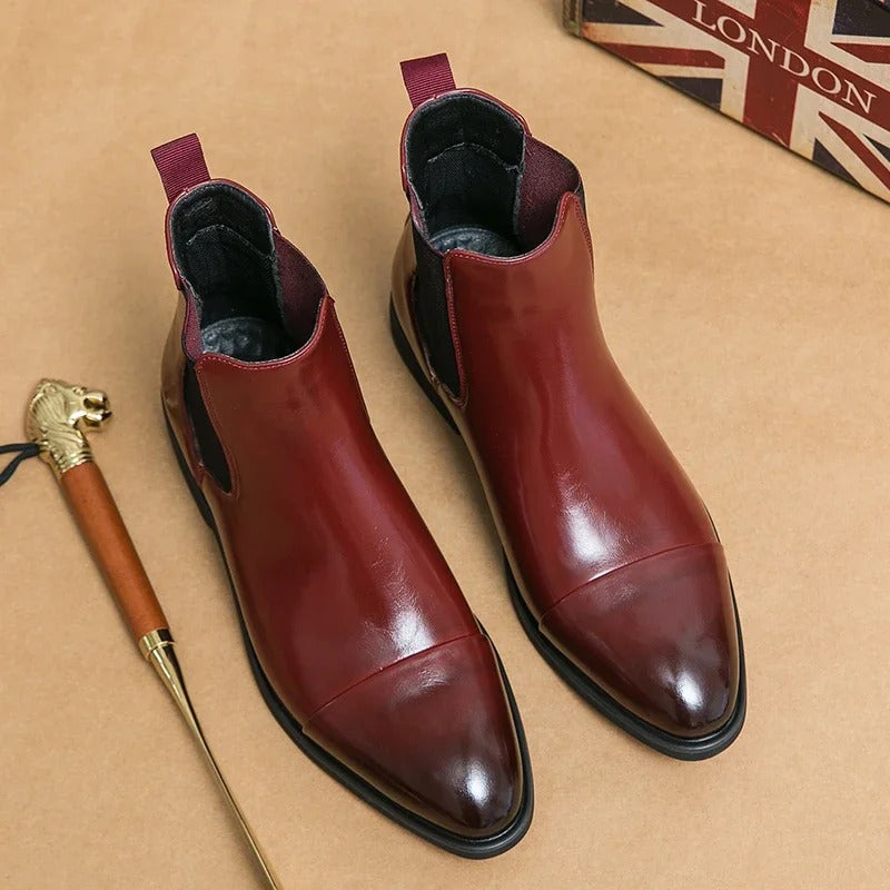 Stephan – Stiefel mit quadratischer Spitze und rotem Absatz für Herren