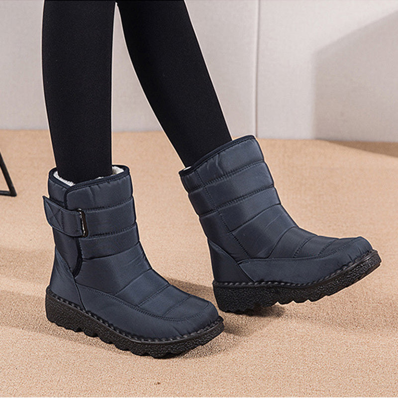 Donna – Wasserfeste Damenplattform-Winterstiefel mit Warmem Plüsch