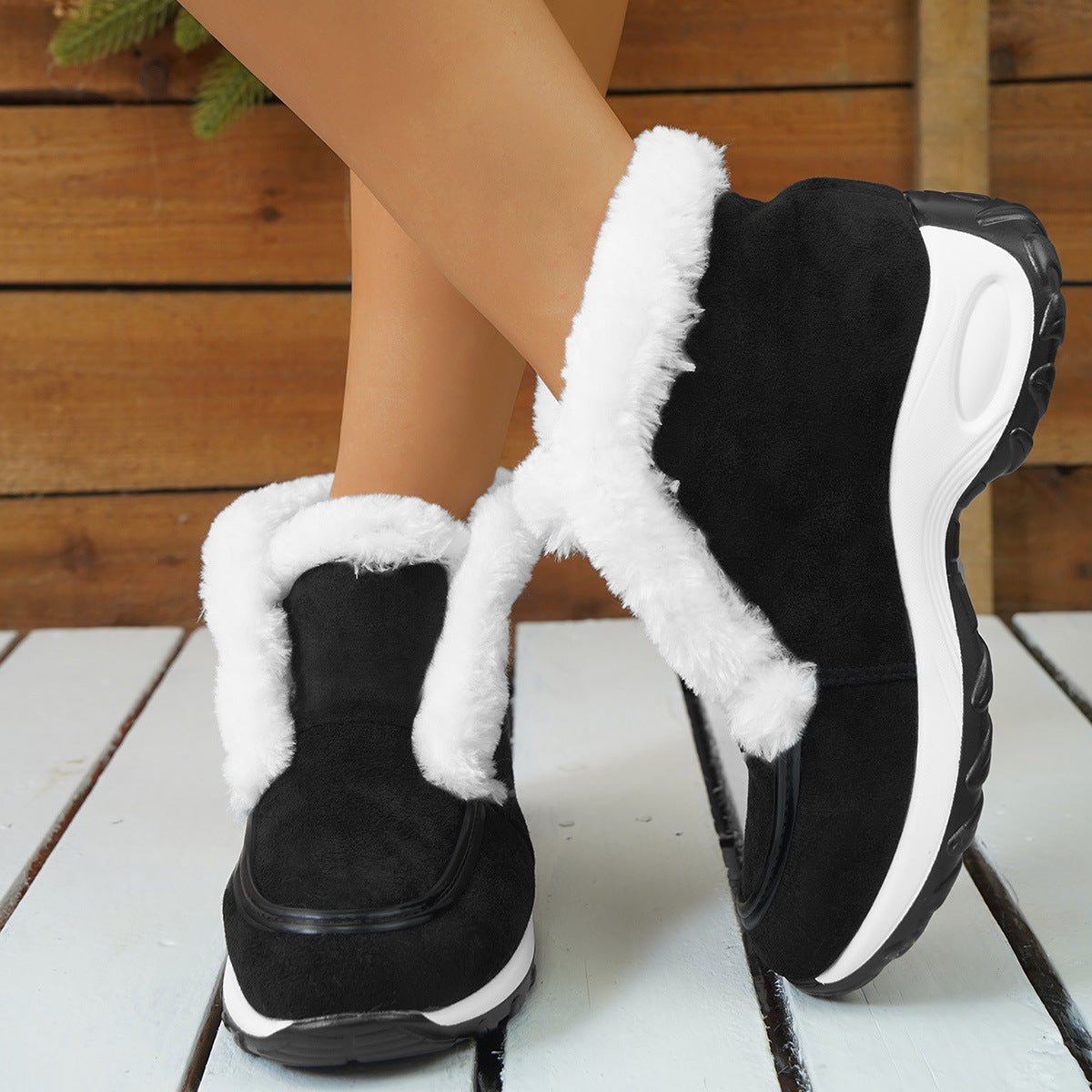 Caroline – Luftgepolsterte Schneestiefel mit Leopardenmuster